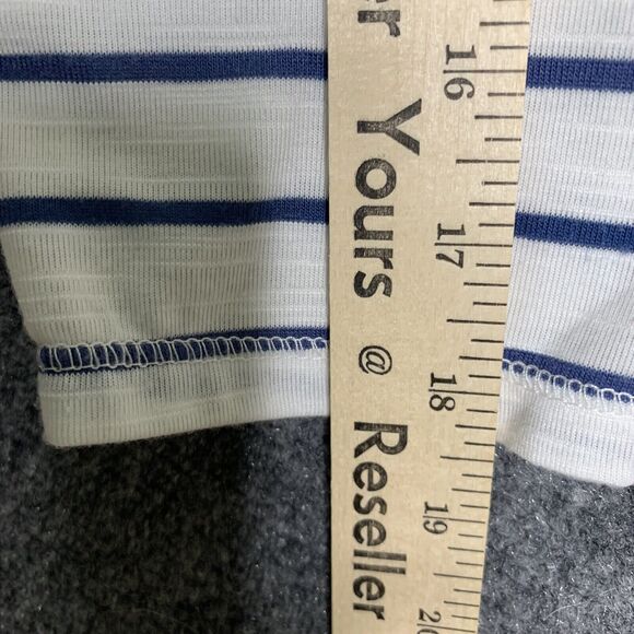 NY Collection Striped Knit Tunic Top Light Weight Women M 3/4 Sleeve Flare Hem - Picture 6 of 16